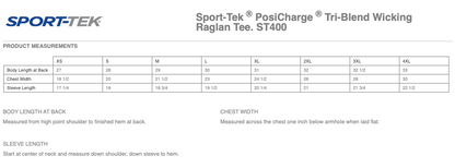 ST400 Unisex Tri-Blend Wicking Raglan Tee